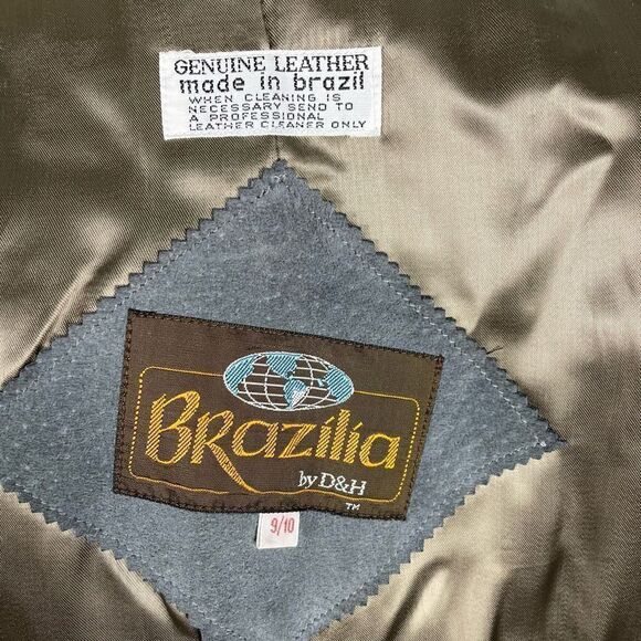 Vintage Brazilia 100% Leather Suede Safari Jacket - Women’s 9/10 - Picture 6 of 6